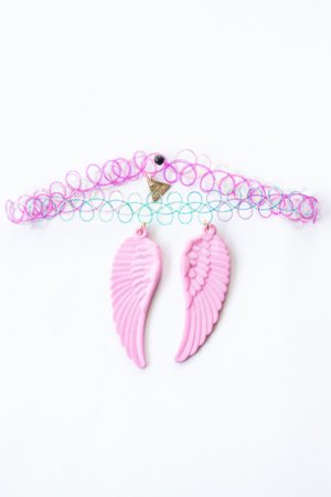 XTS Wings Tattoo Necklace (Light Pink) - YOUAREMYPOISON