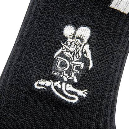 RAT FINK  刺繍 ショートソックス BLACK WHITE