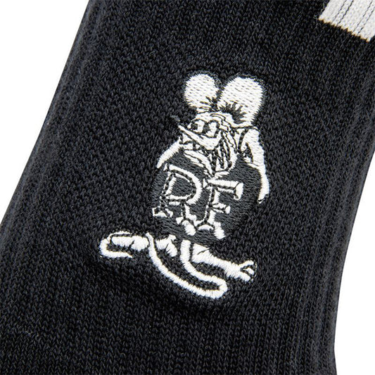 RAT FINK  刺繍 ショートソックス BLACK WHITE