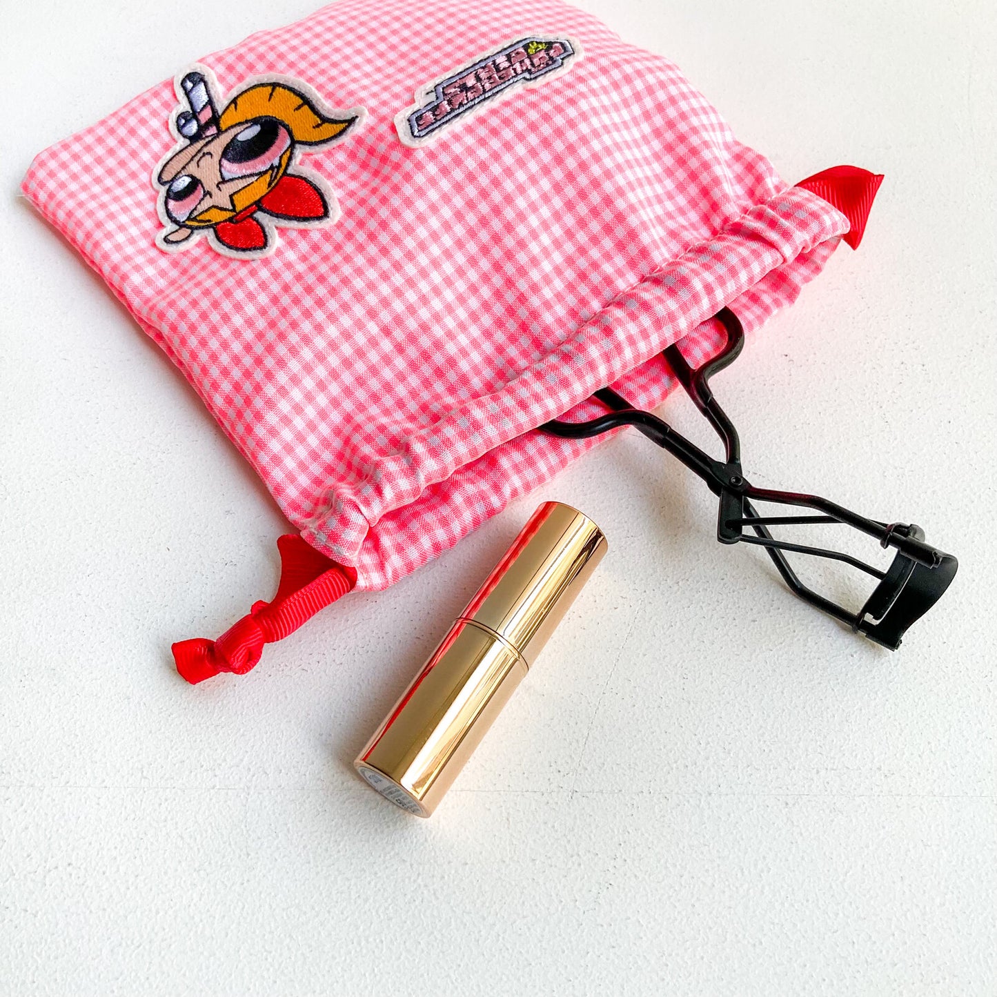 The Powerpuff Girls×Flapper Applique Drawstring Pouch