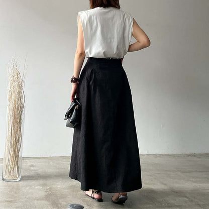 ワッシャージャガードスカート BLACK