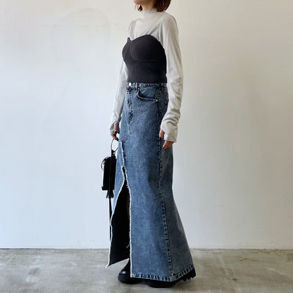 ニット ストレッチ ビスチェ CHARCOAL