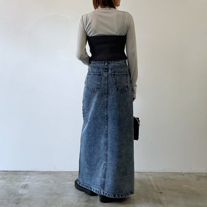 ニット ストレッチ ビスチェ CHARCOAL