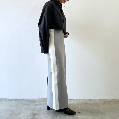 ブロードネクタイ付きショート丈シャツ BLACK