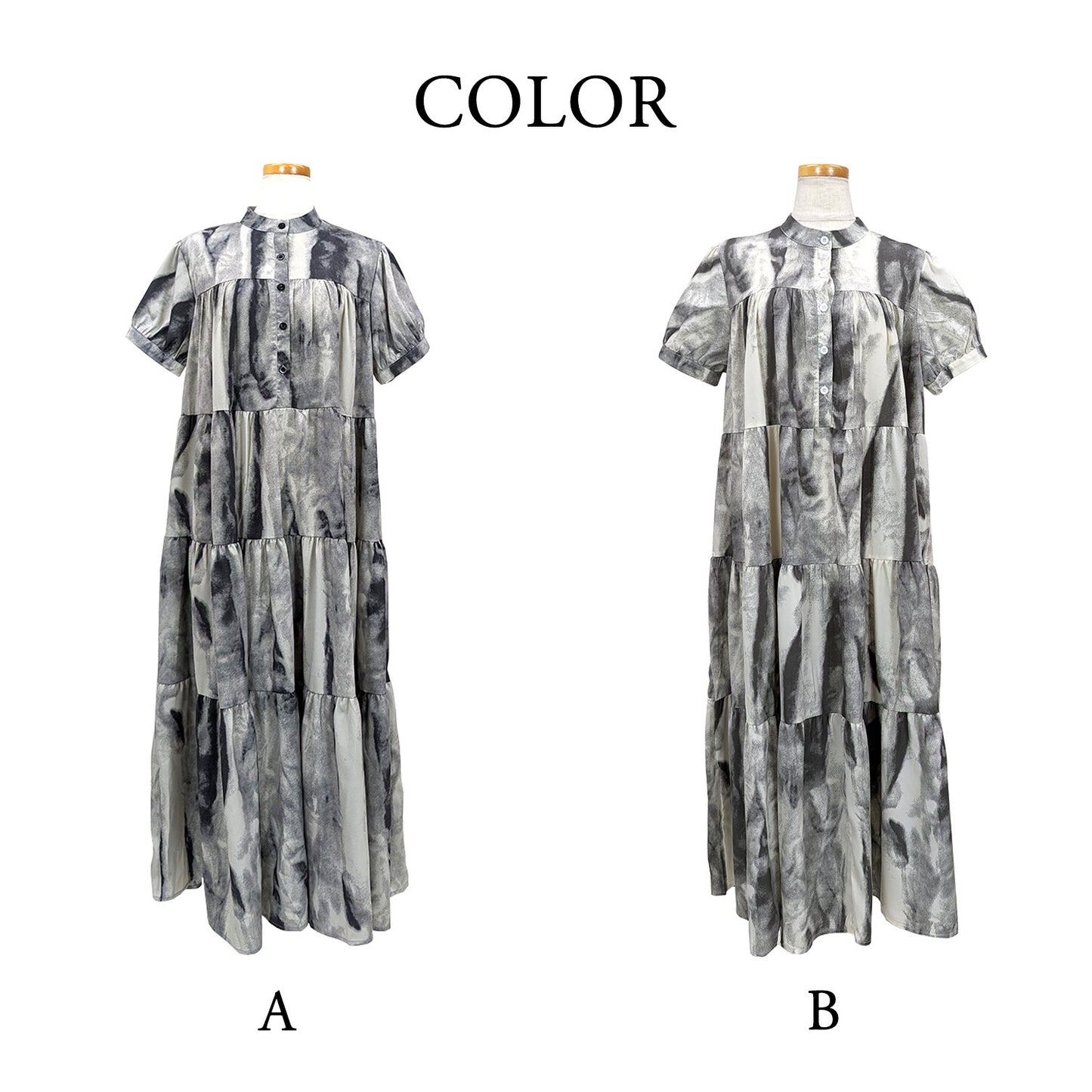 RooM404 Mode Print Long Shirt Dress Dark Marble