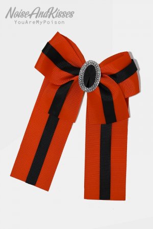 Striped Ribbon Pin Brooch RED