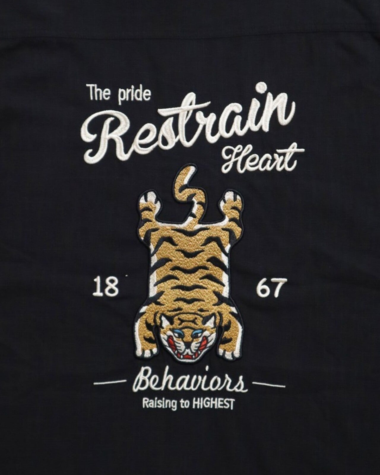 POWER TO THE PEOPLE Tiger-like Hemp Embroidered Shirt BLACK