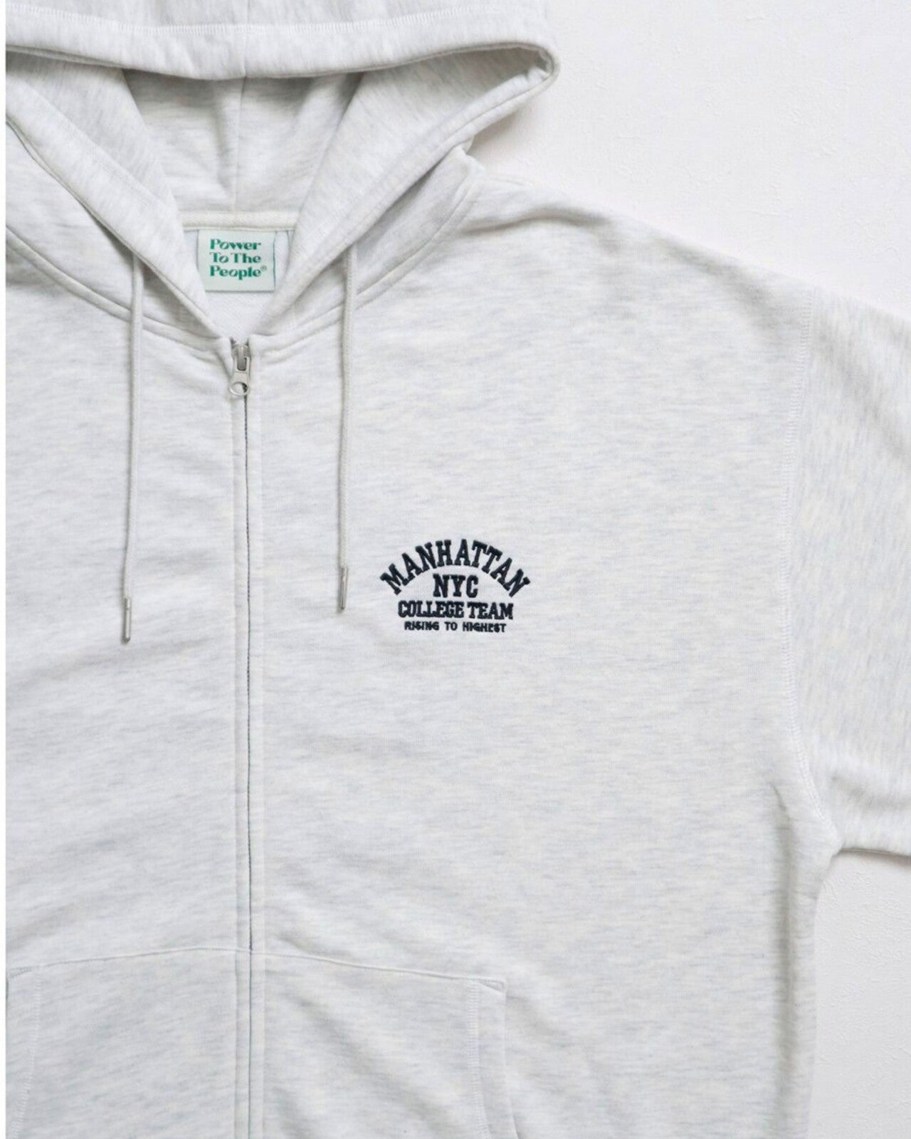 POWER TO THE PEOPLE カレッジロゴ虎ジップパーカー KINARI