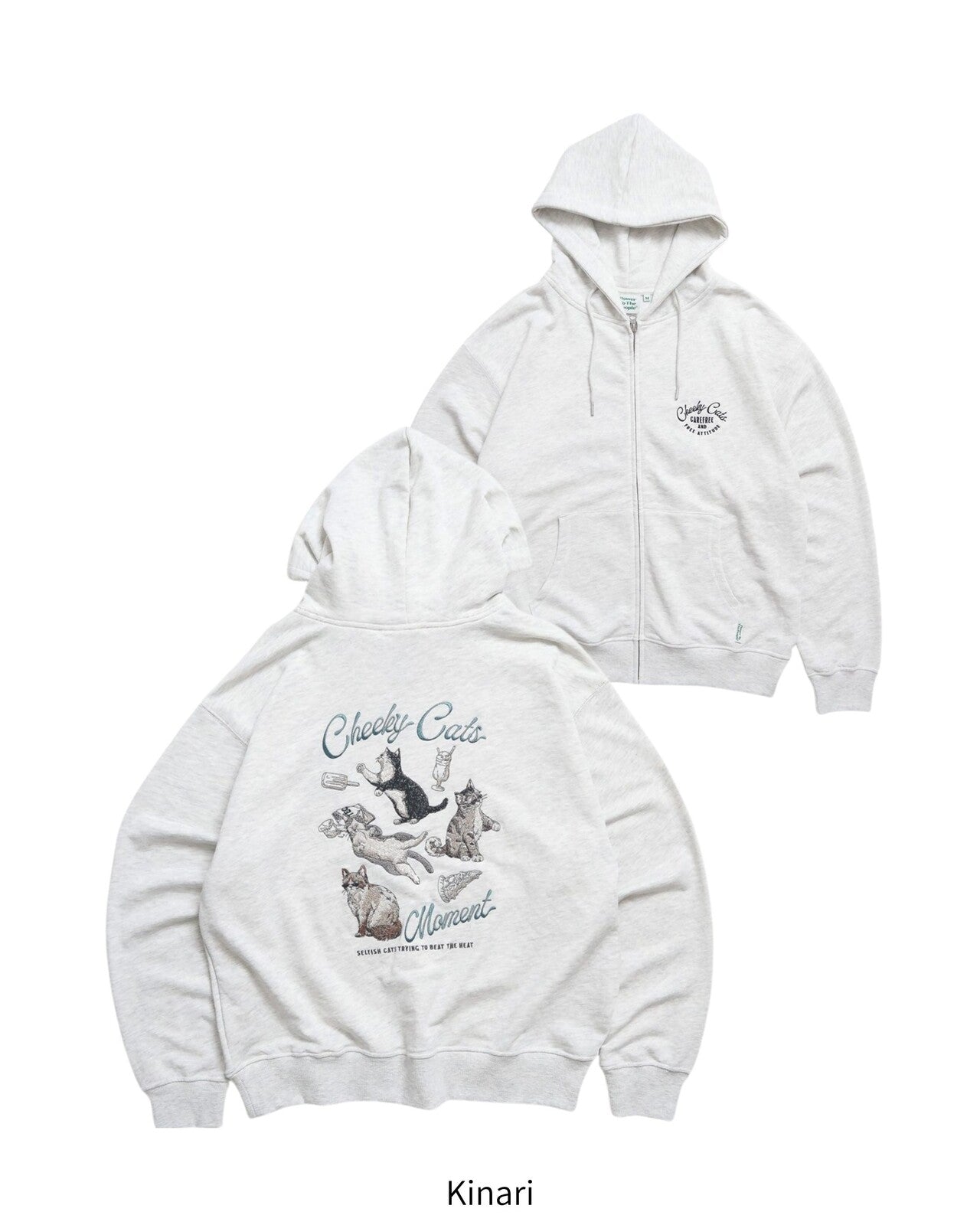 POWER TO THE PEOPLE チル猫ジップパーカー KINARI