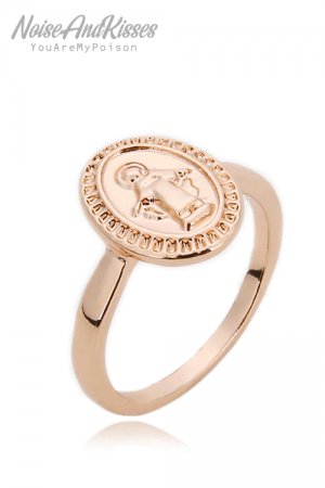Guadalupe Angel Medal Point Ring Rose Gold
