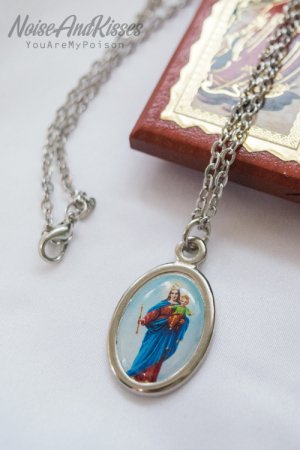 Limited Italy Saint Medal Necklace Maria