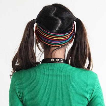 【会員限定0円】Colorful Border ヘアバンド Black Mix