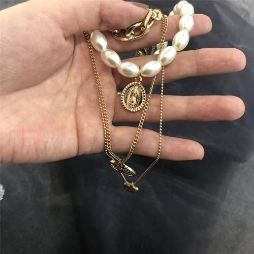 【会員限定0円】Medal Pearl  4 Line ネックレス Yellow Pearl