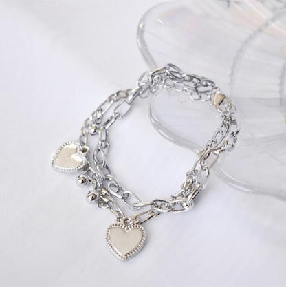 【会員限定0円】Heart Chain ブレスレット SILVER