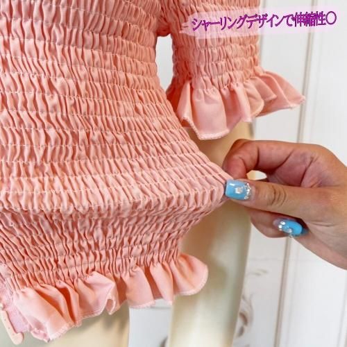 オフショル 半袖 ZIPトップス WHITE