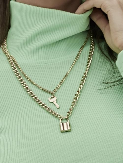 【会員限定0円】Lock & Key Charm Layered Chain ネックレス GOLD