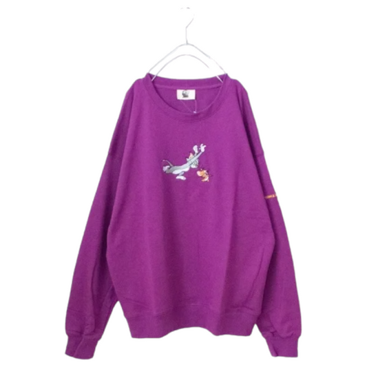 Tom &amp; Jerry embroidered fleece sweatshirt, Grape
