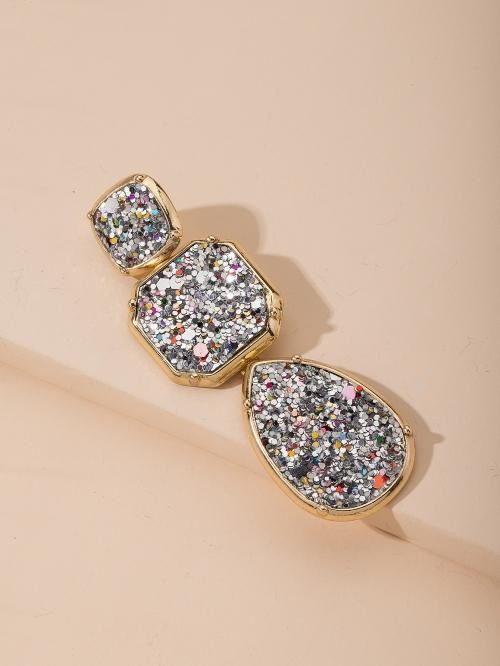 【会員限定0円】Sequin Geo Drop ピアス