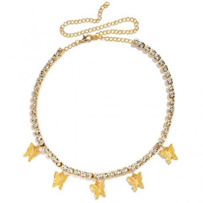 【会員限定0円】Butterflies Rhinestone チョーカー GOLD
