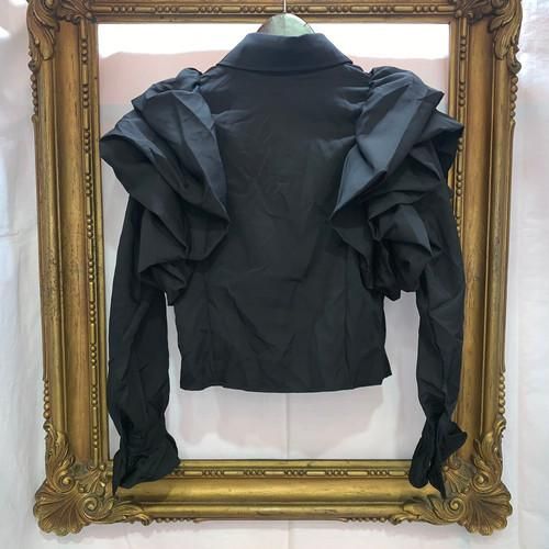 ボリューム長袖ブラウス BLACK