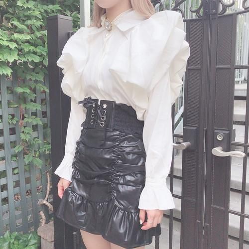 ボリューム長袖ブラウス BLACK