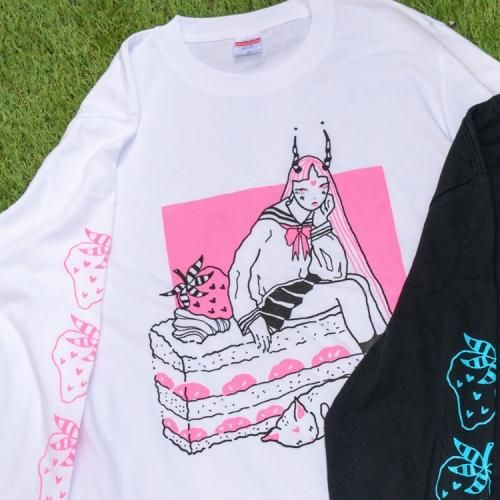 TRACY x NOIKISU ショートケーキガール L/S T-shirt WHITE