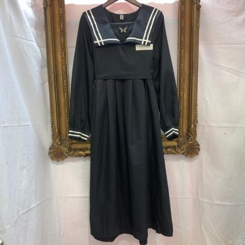 蝶々ワッペンセーラーワンピース BLACK