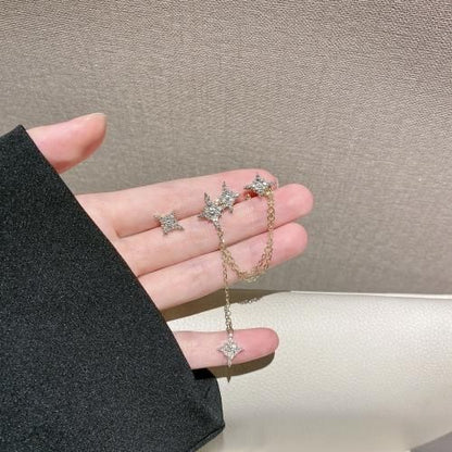 【会員限定0円】Glitter Star Chain ピアス
