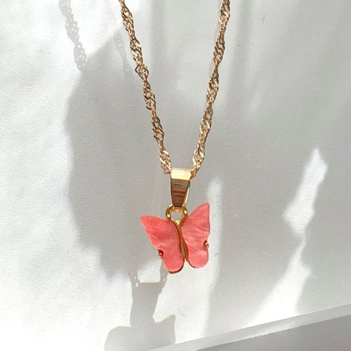 Butterfly Point Necklace PINK
