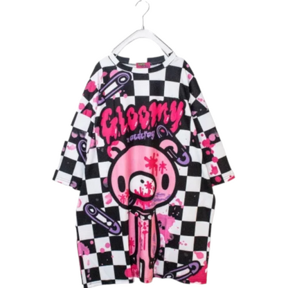 ACDC RAG Check Gloomy Huge T-shirt Black - YOUAREMYPOISON