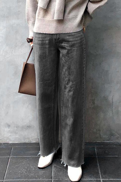 Denim Straight Pants BLACK