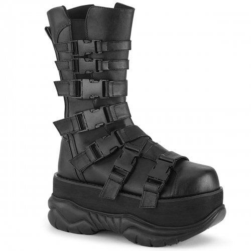 [Ready to ship] Demonia thick sole belt design mid-calf boots NEPTUNE-210 BLACK