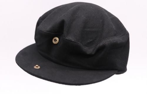 メタルバックル付 ハンチング ハット BLACK
