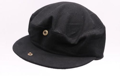 メタルバックル付 ハンチング ハット BLACK