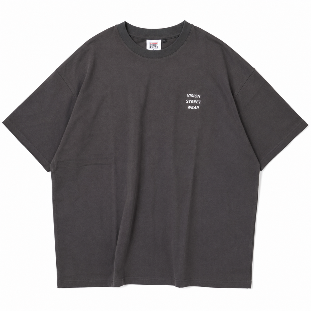 VISION STREET WEAR レトロショップイラストTシャツ CHARCOAL チャコール