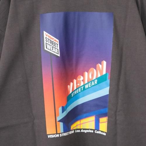 VISION STREET WEAR レトロショップイラストTシャツ CHARCOAL チャコール
