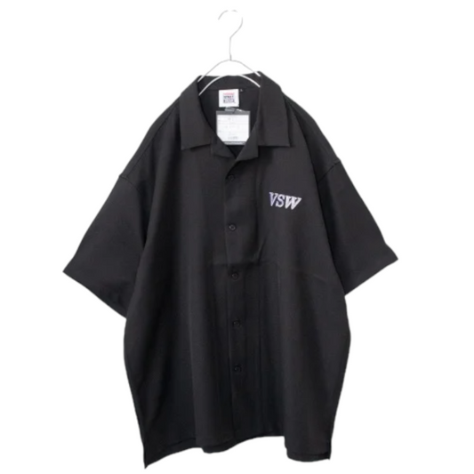 VISION STREET WEAR Logo Embroidery Open Collar Shirt (2 color) - YOU ARE MY POISON