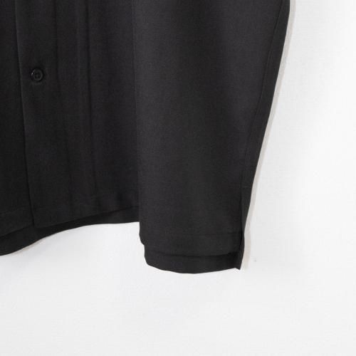 VISION STREET WEAR ロゴ刺繍開襟シャツ BLACK