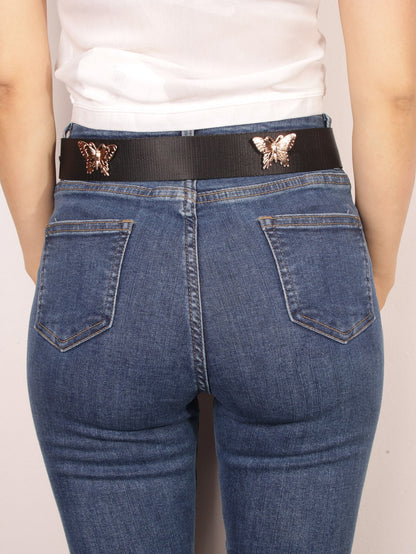 Butterfly Decor Tape Belt BLACK