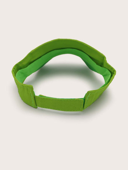 Daisy Embroidery Visor Hat GREEN Green