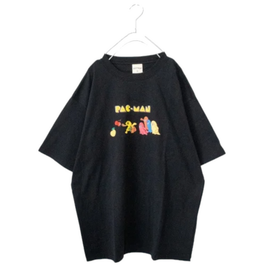 Pac-Man Official Retro Character Print Short Sleeve T-Shirt BLACK