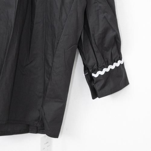 BIG襟デザイン 長袖シャツ BLACK