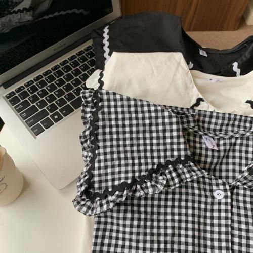 BIG襟デザイン 長袖シャツ BLACK