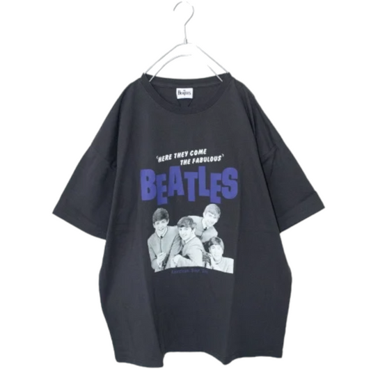 THE BEATLES Tour Print Short Sleeve T-Shirt CHARCOAL