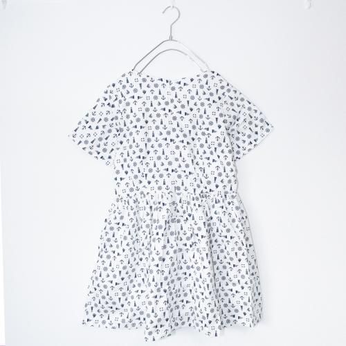 Glitters For Dinner Anchor Baby Doll ワンピース マリン柄ワンピース WHITE