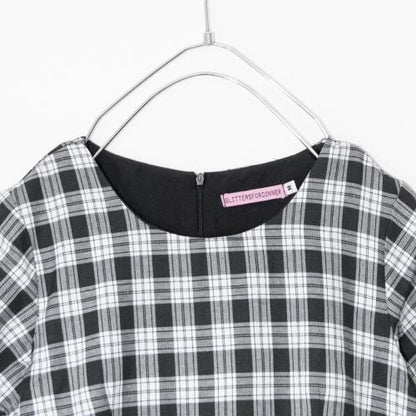 Glitters For Dinner Black & Grey Tartan Baby Doll ワンピース タータンチェック ワンピース BLACK