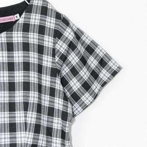 Glitters For Dinner Black & Grey Tartan Baby Doll ワンピース タータンチェック ワンピース BLACK