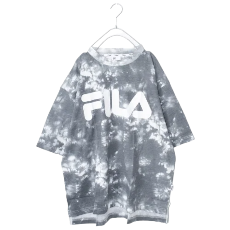 FILA ロゴプリント タイダイ 半袖Tシャツ GRAY グレー