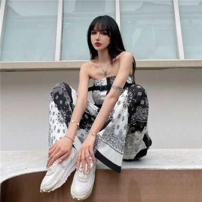 Bandana Paisley Tube Top And Pants Set (3 color) - YOUAREMYPOISON