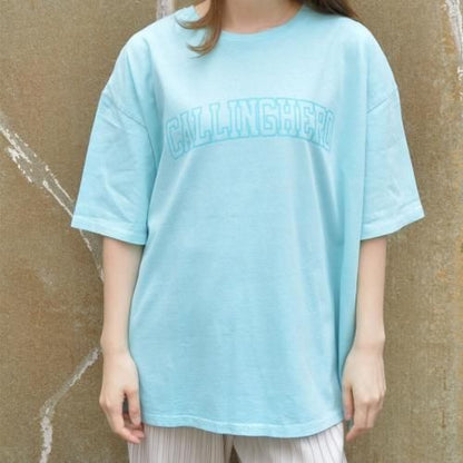 カレッジロゴプリント 半袖Tシャツ Mint Blue